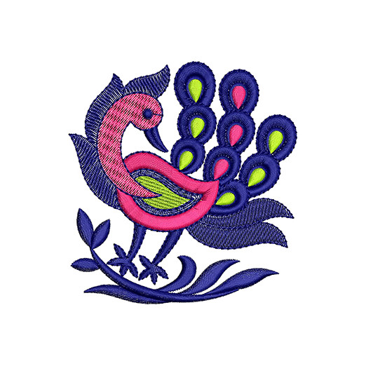 Kalamkari Peacock Embroidery Design