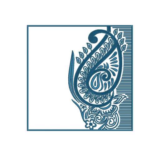  Large Paisley Floral Allover Embroidery Design (Single Color, 38.1cm x 38.1cm)