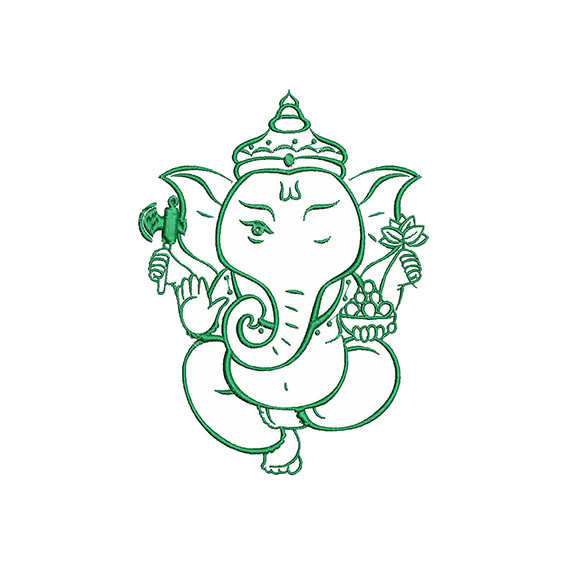 Lord Ganesha Embroidery Design
