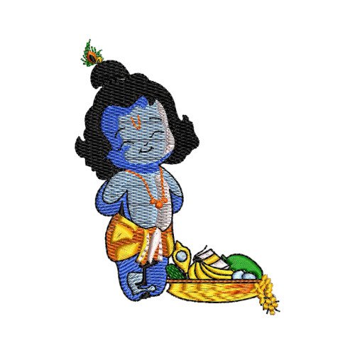 Lord Krishna Embroidery Design
