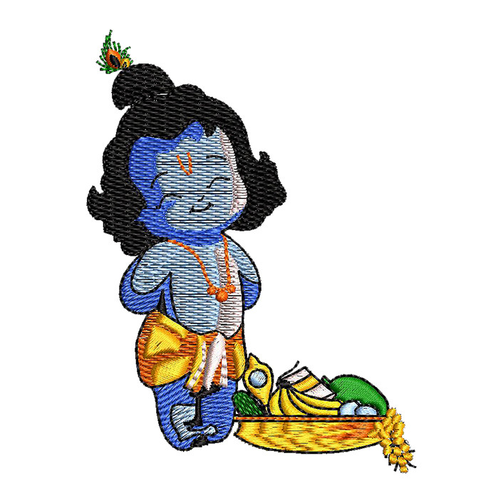 Lord Krishna Embroidery Design