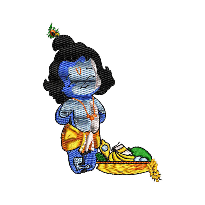 Lord Krishna Embroidery Design