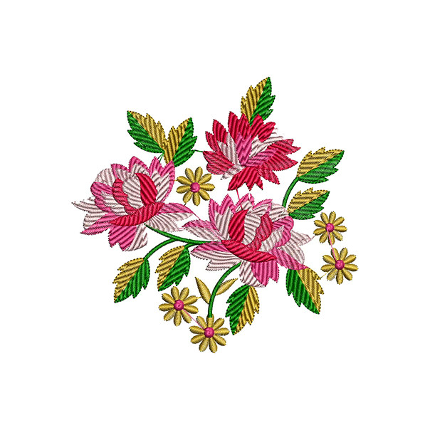 Lotus Embroidery Patch For A Line Kurta