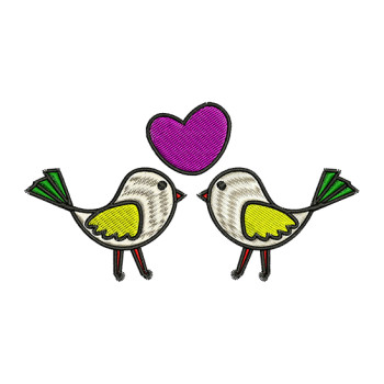 Love Bird Embroidery Design For Crop Tops