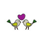 Love Bird Embroidery Design For Crop Tops