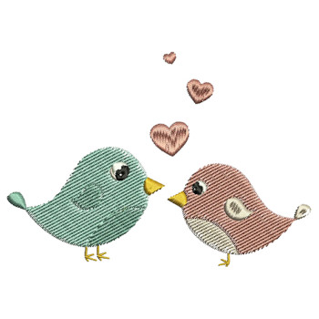 Love Birds Machin Embroidery Design