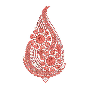 Flat Single Color Butta Machine Embroidery Design 