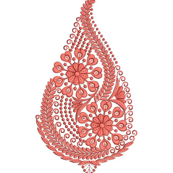 Flat Single Color Butta Machine Embroidery Design 