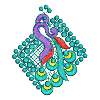 Machine Embroidery Luxurious Peacock Design