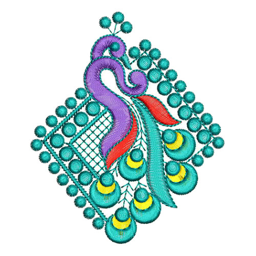Machine Embroidery Luxurious Peacock Design