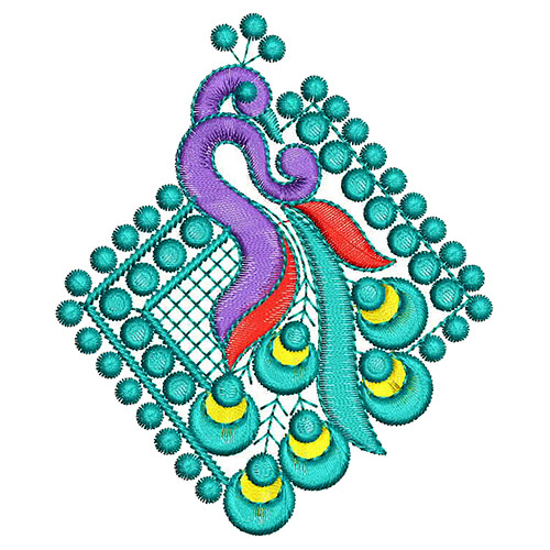 Machine Embroidery Luxurious Peacock Design