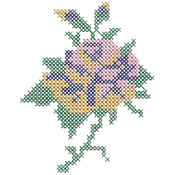 Machine Embroidery Rose Cross Stitch Pattern