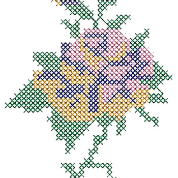 Machine Embroidery Rose Cross Stitch Pattern