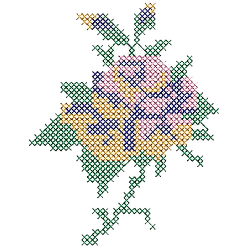 Machine Embroidery Rose Cross Stitch Pattern