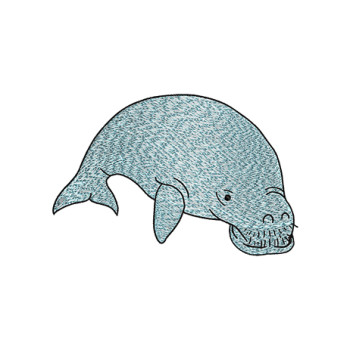 Manatee Embroidery Design