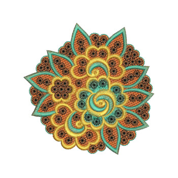 Mandala Style Applique Embroidery Design
