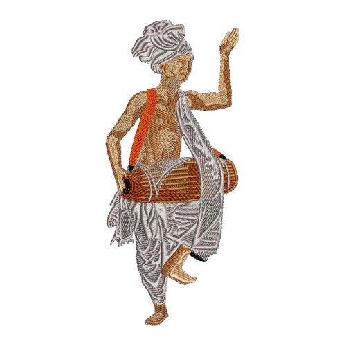 Manipuri Drummer Embroidery