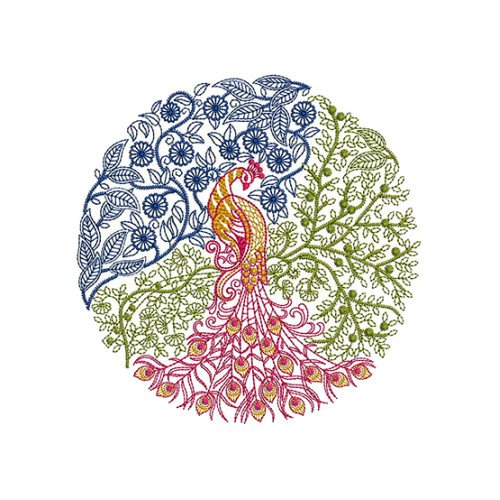 Mexican Art Embroidery Peacock