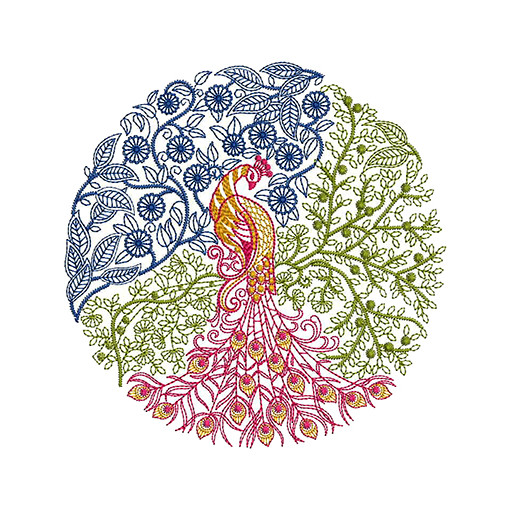 Mexican Art Embroidery Peacock