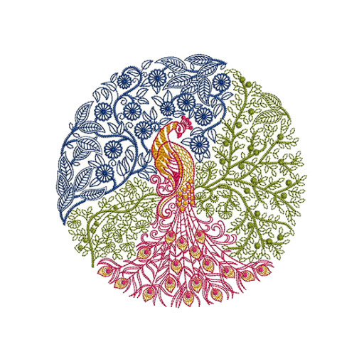 Mexican Art Embroidery Peacock