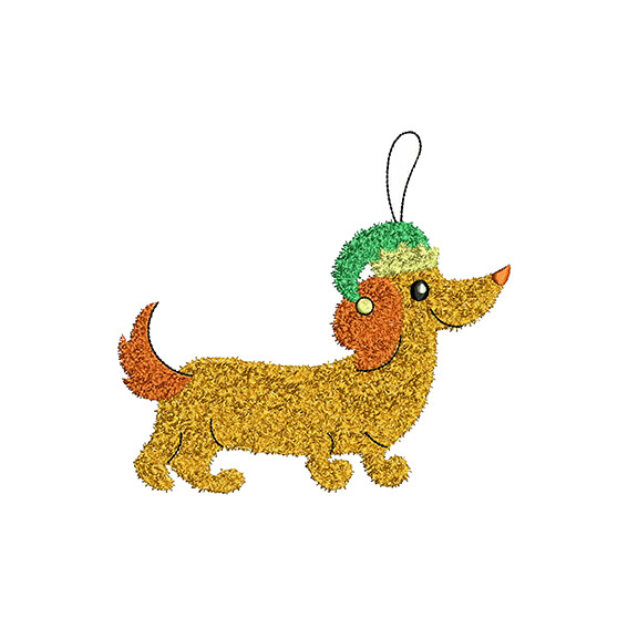 Mini Dachshund Dog Machine Embroidery Design
