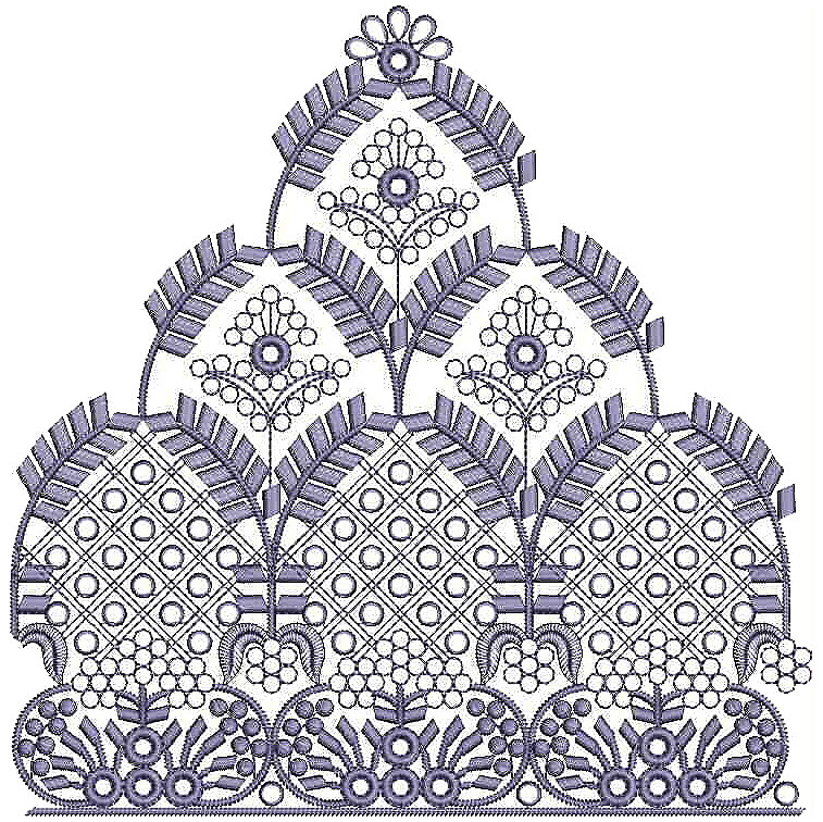 Mirror Work Taj Applique Design 25996