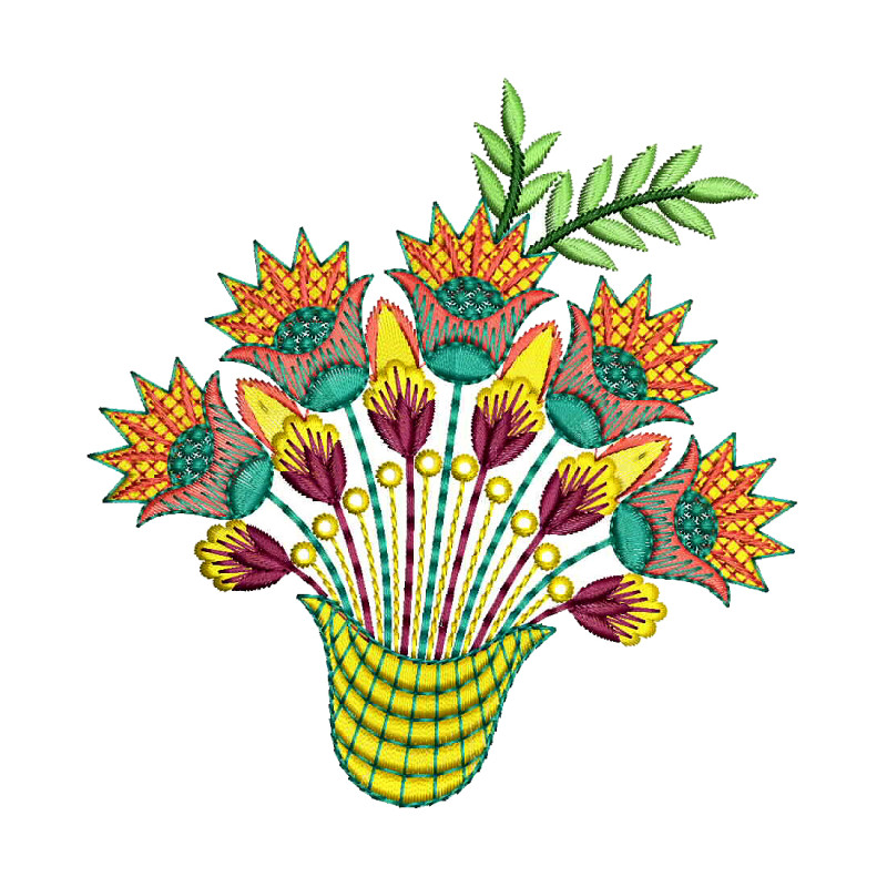 Modern Flower Embroidery Pattern For Shirts