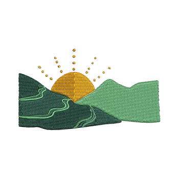 Mountain Sunrise Embroidery Pattern