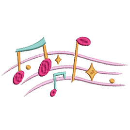 Music Notes Embroidery Design
