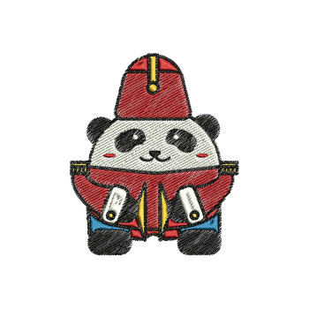 Musical Instrument Panda Embroidery
