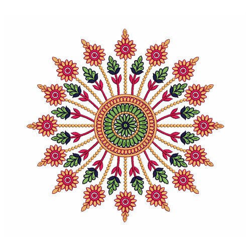 Neon Mandala Embroidery Pattern
