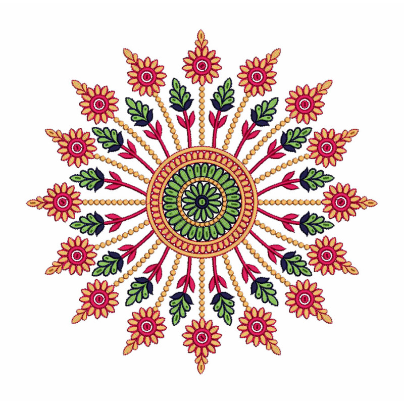 Neon Mandala Embroidery Pattern
