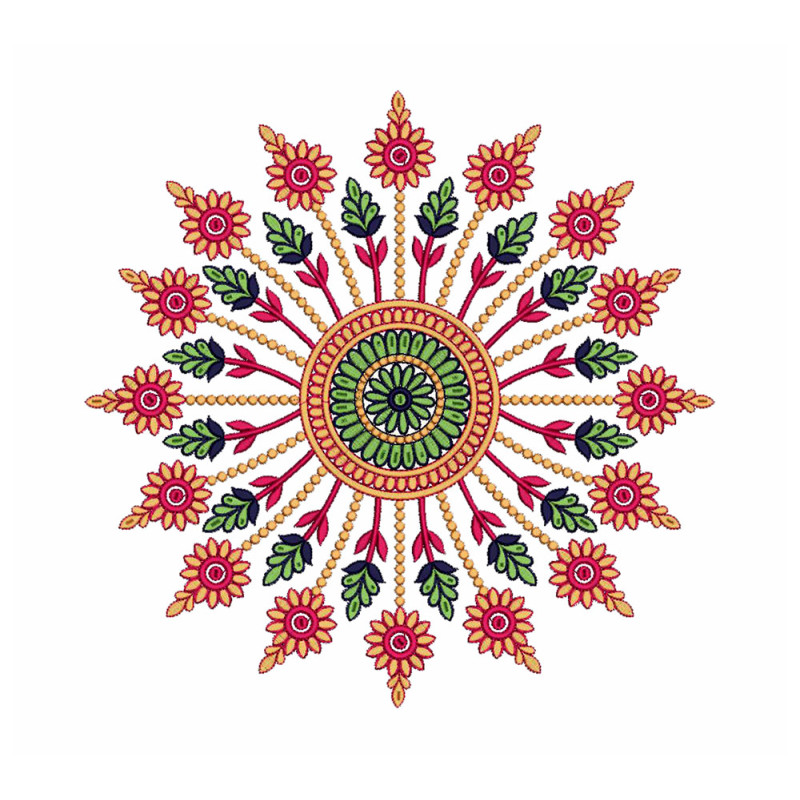Neon Mandala Embroidery Pattern