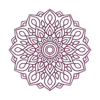 Neon Mandala Embroidery Design