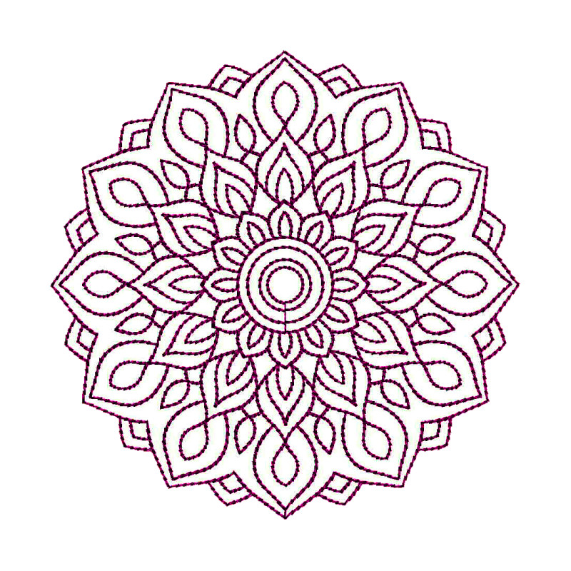 Neon Mandala Embroidery Design