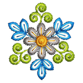 Orchid Style Applqiue Embroidery Design 25160