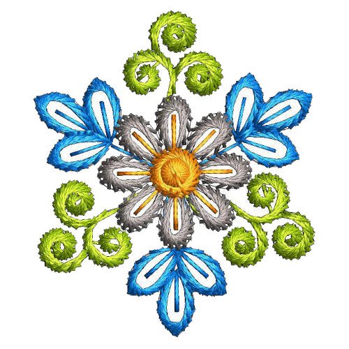 Orchid Style Applqiue Embroidery Design 25160