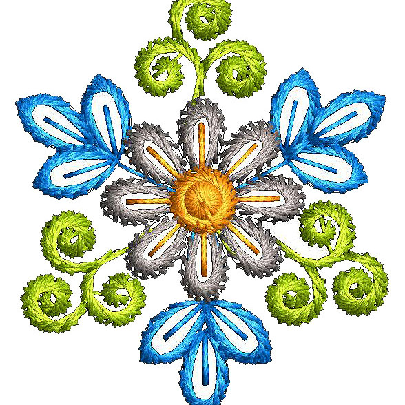 Orchid Style Applqiue Embroidery Design 25160