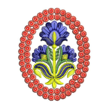Oval Applique Embroidery