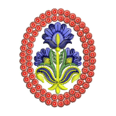 Oval Applique Embroidery
