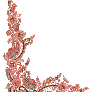 Paisley Flower Applique Embroidery Design 25390