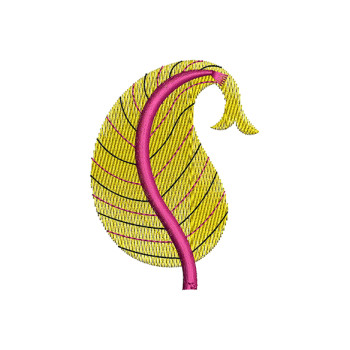 Paisley Leaf Embroidery Design
