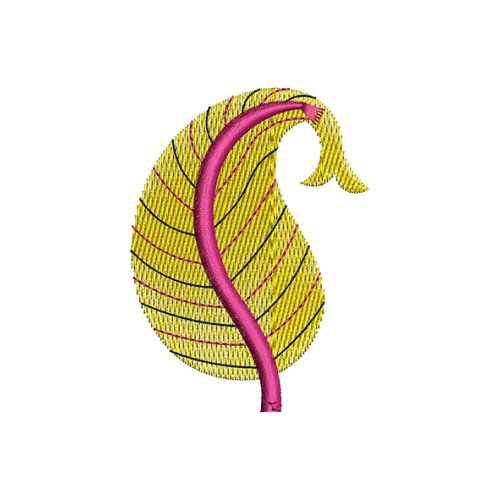 Paisley Leaf Embroidery Design