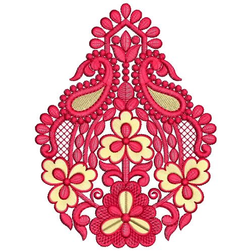 Paisley Style Applique Embroidery Design 25359
