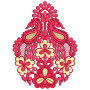 Paisley Style Applique Embroidery Design 25359