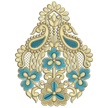 Paisley Style Applique Embroidery Design 25375