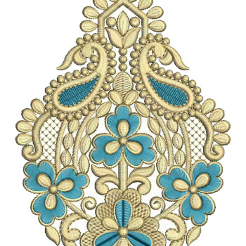 Paisley Style Applique Embroidery Design 25375