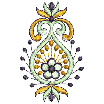 Paisley Style Embroidery Applique Design 26138