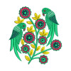 Couple Parrot Embroidery Design