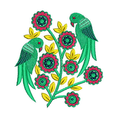 Couple Parrot Embroidery Design